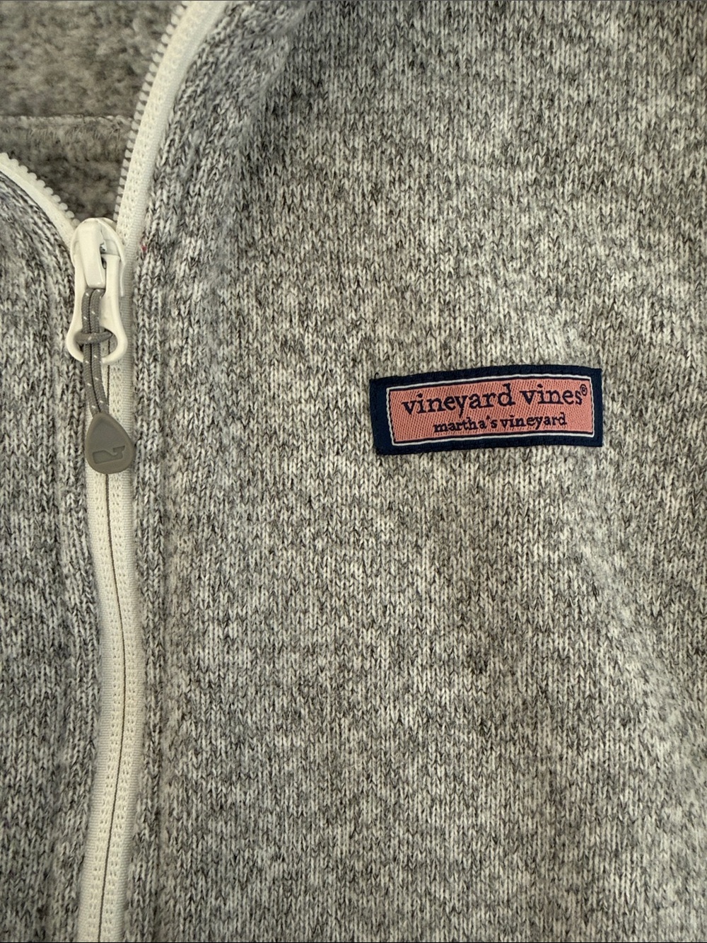 Vineyard Vines Gray Full Zip Fleece Vest Size Small - Picture 4 of 8